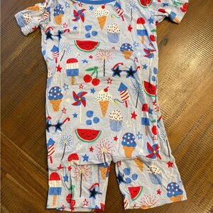 Little Sleepies Gray Pajama Set with Colorful Prints